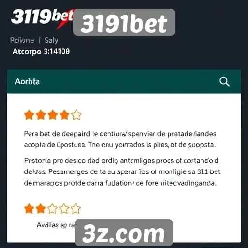 Avaliações dos usuários sobre 3191bet